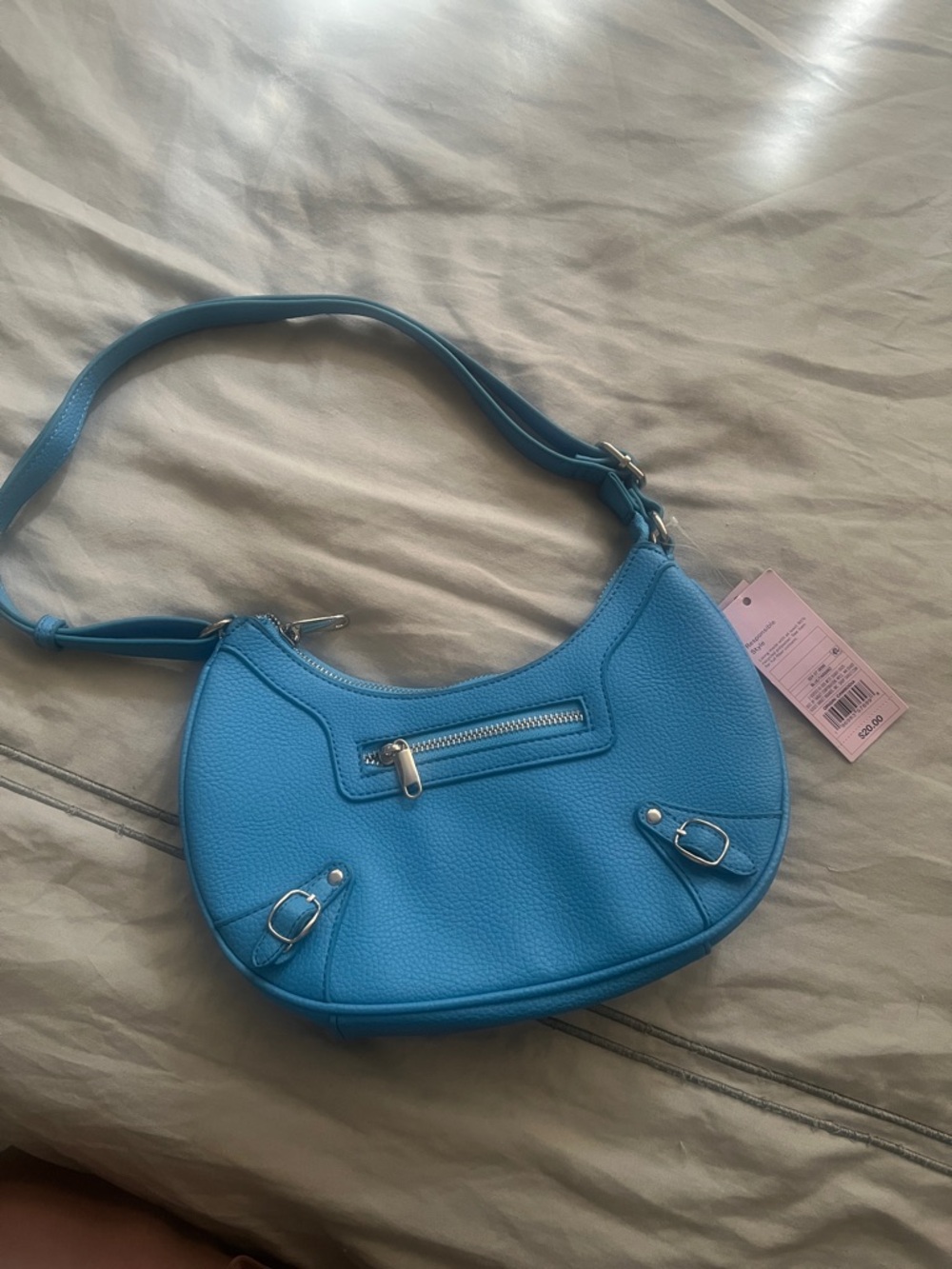 wild fable Bright Blue Pebbled Shoulder Bag